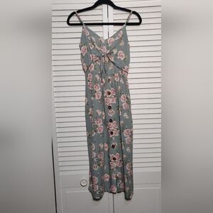 Mimi Chica Grey Floral Midi Dress